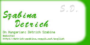 szabina detrich business card